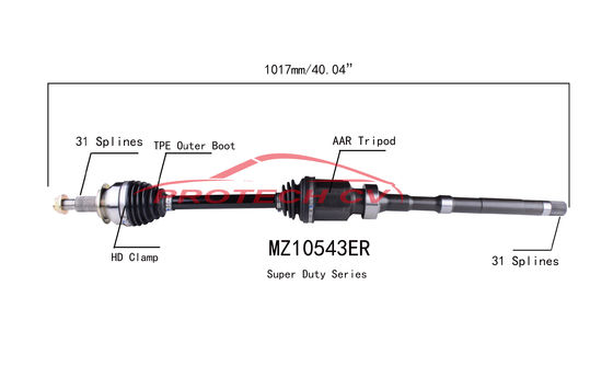 Mazda 2.5L CX 5 CV Drive Shaft Assembly Heavy Duty Clamp TPEE Boot