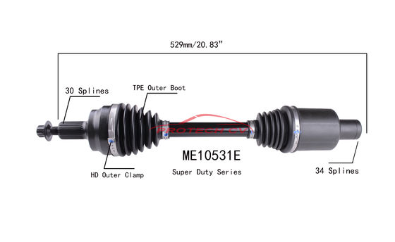 ME10531E CV  CV Axle Assembly Heavy Duty Clamp TPEE Boot  Cold Forging Grinding Process Technology EXTREME Weather Unit