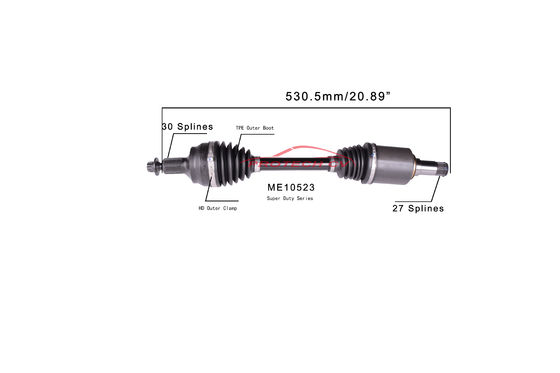 ME10523 CV  CV Axle Assembly Heavy Duty Clamp TPEE Boot  Cold Forging Grinding Process Technology EXTREME Weather Unit