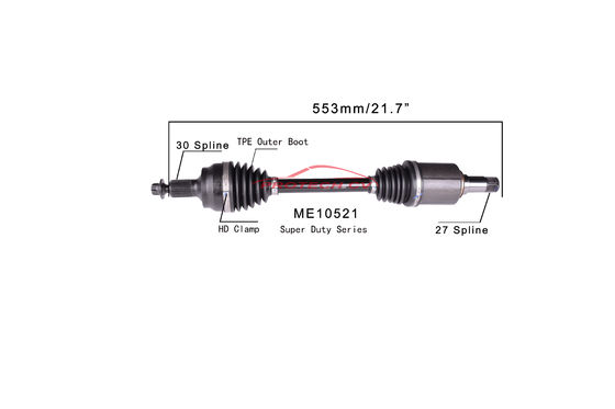 ME10521 CV  CV Axle Assembly Heavy Duty Clamp TPEE Boot  Cold Forging Grinding Process Technology EXTREME Weather Unit