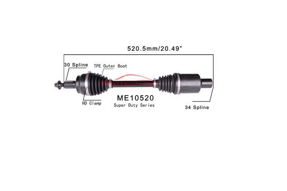 ME10520 CV  CV Axle Assembly Heavy Duty Clamp TPEE Boot  Cold Forging Grinding Process Technology EXTREME Weather Unit
