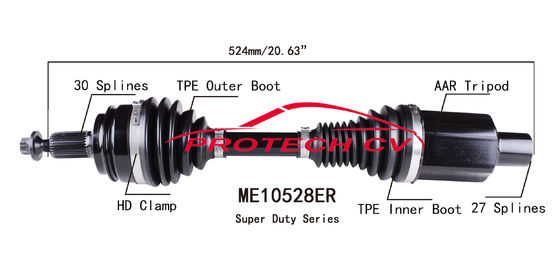 ME10528ER CV  CV Axle Assembly Heavy Duty Clamp TPEE Boot  Cold Forging Grinding Process Technology EXTREME Weather Unit