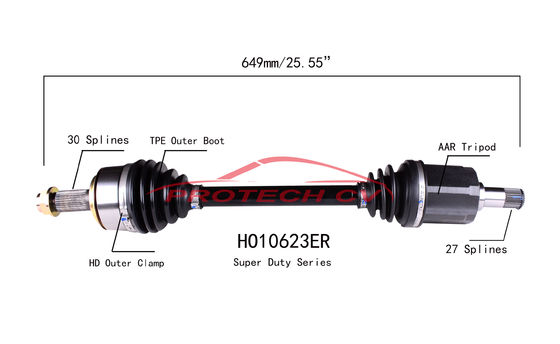 HO10623ER CV  CV Axle Assembly Heavy Duty Clamp TPEE Boot  Cold Forging Grinding Process Technology EXTREME Weather Unit