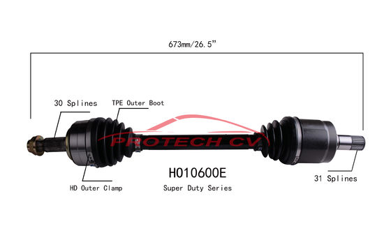 HO10600E CV  CV Axle Assembly Heavy Duty Clamp TPEE Boot  Cold Forging Grinding Process Technology EXTREME Weather Unit