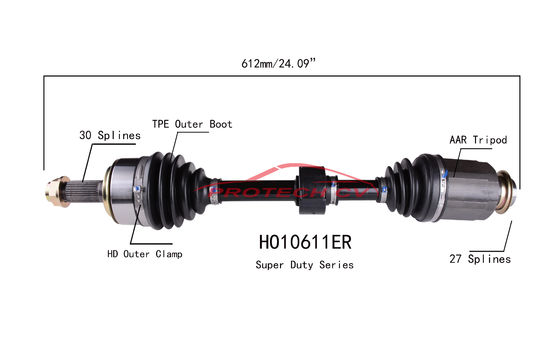 HO10611ER CV  CV Axle Assembly Heavy Duty Clamp TPEE Boot  Cold Forging Grinding Process Technology EXTREME Weather Unit