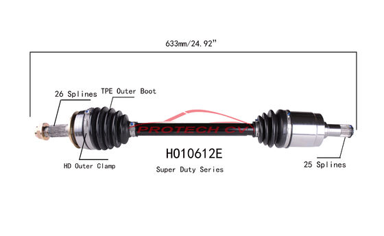 HO10612E CV  CV Axle Assembly Heavy Duty Clamp TPEE Boot  Cold Forging Grinding Process Technology EXTREME Weather Unit
