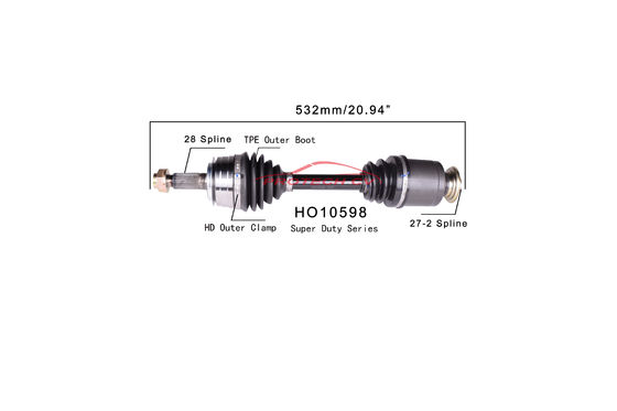 HO10598 CV  CV Axle Assembly Heavy Duty Clamp TPEE Boot  Cold Forging Grinding Process Technology EXTREME Weather Unit