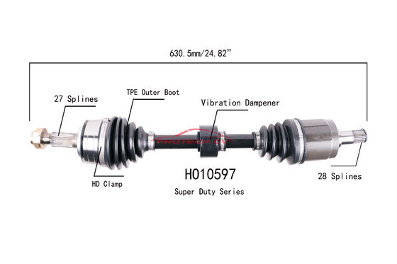 HO10597 CV  CV Axle Assembly Heavy Duty Clamp TPEE Boot  Cold Forging Grinding Process Technology EXTREME Weather Unit