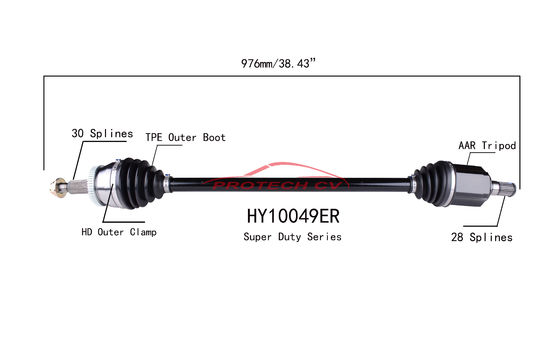 HY10049ER CV  CV Axle Assembly Heavy Duty Clamp TPEE Boot  Cold Forging Grinding Process Technology EXTREME Weather Unit