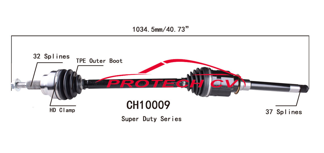 CH10009  CV Axle Assembly Heavy Duty Clamp TPEE Boot  Cold Forging Grinding Process Technology EXTREME Weather Unit