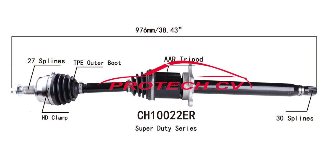 CH10022ER CV Axle Assembly Heavy Duty Clamp TPEE Boot  Cold Forging Grinding Process Technology EXTREME Weather Unit
