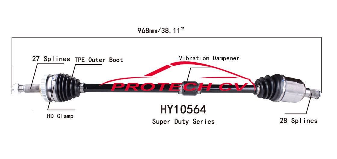 HY10564 CV Axle Assembly Heavy Duty Clamp TPEE Boot  Cold Forging Grinding Process Technology EXTREME Weather Unit