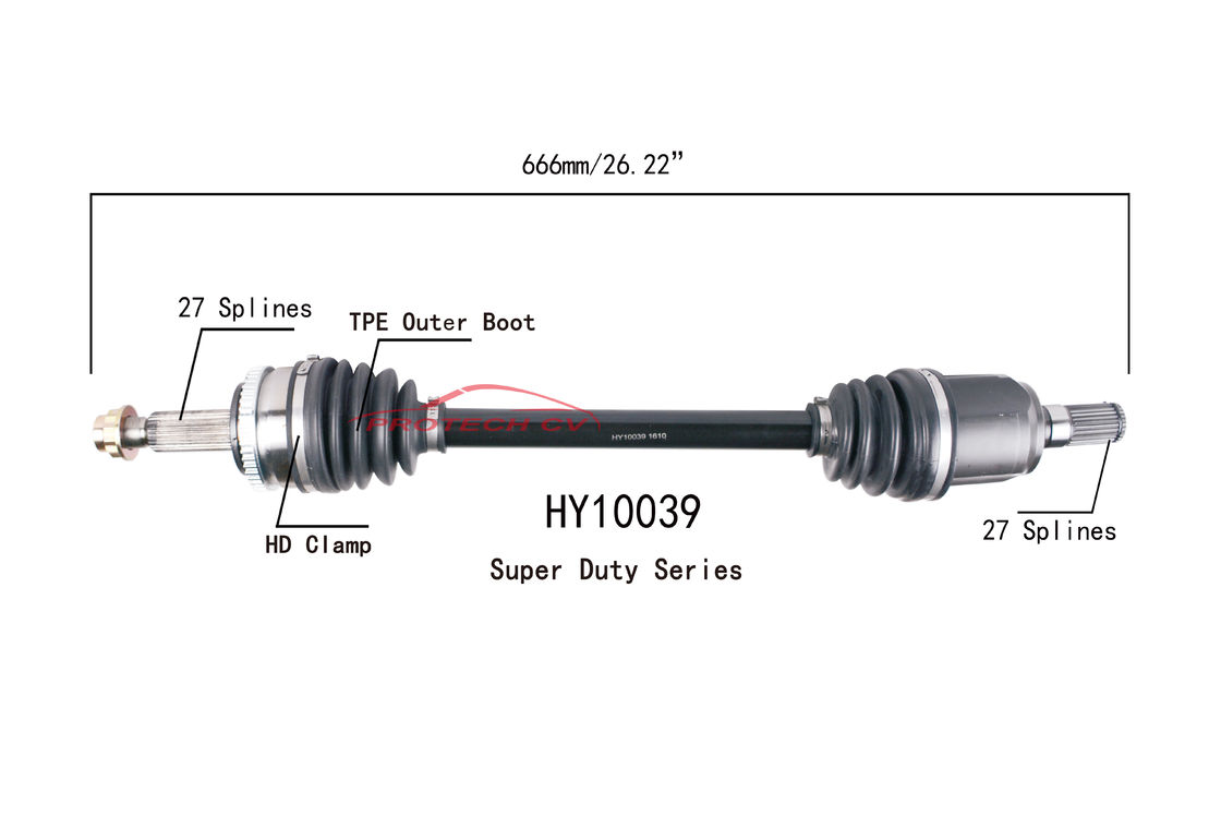 HY10039 CV Axle Assembly Heavy Duty Clamp TPEE Boot  Cold Forging Grinding Process Technology EXTREME Weather Unit