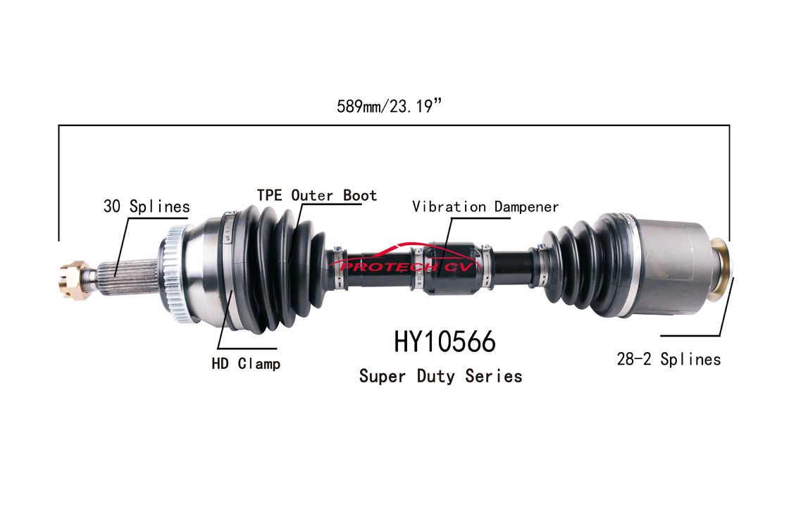 HY10566 CV Axle Assembly Heavy Duty Clamp TPEE Boot  Cold Forging Grinding Process Technology EXTREME Weather Unit