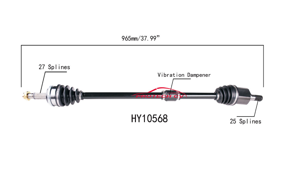 HY10568 CV Axle Assembly Heavy Duty Clamp TPEE Boot  Cold Forging Grinding Process Technology EXTREME Weather Unit