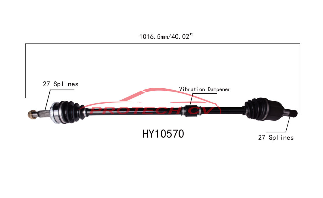 HY10570 CV Axle Assembly Heavy Duty Clamp TPEE Boot  Cold Forging Grinding Process Technology EXTREME Weather Unit