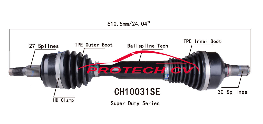 CH10031SE CV Axle Assembly Heavy Duty Clamp TPEE Boot  Cold Forging Grinding Process Technology EXTREME Weather Unit