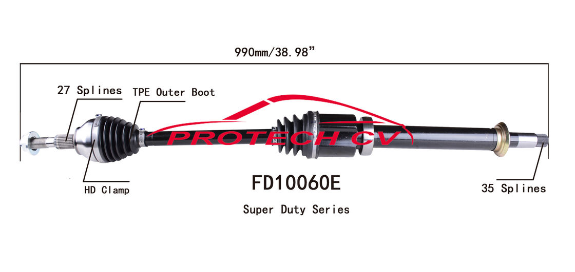 FD10060E CV Axle Assembly Heavy Duty Clamp TPEE Boot  Cold Forging Grinding Process Technology EXTREME Weather Unit