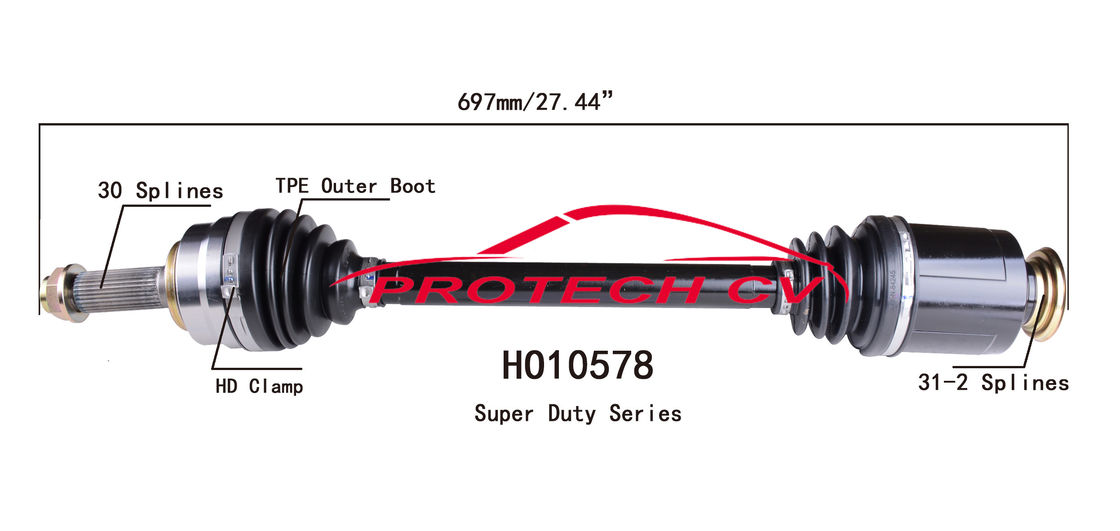 HO10578 CV Axle Assembly Heavy Duty Clamp TPEE Boot  Cold Forging Grinding Process Technology EXTREME Weather Unit