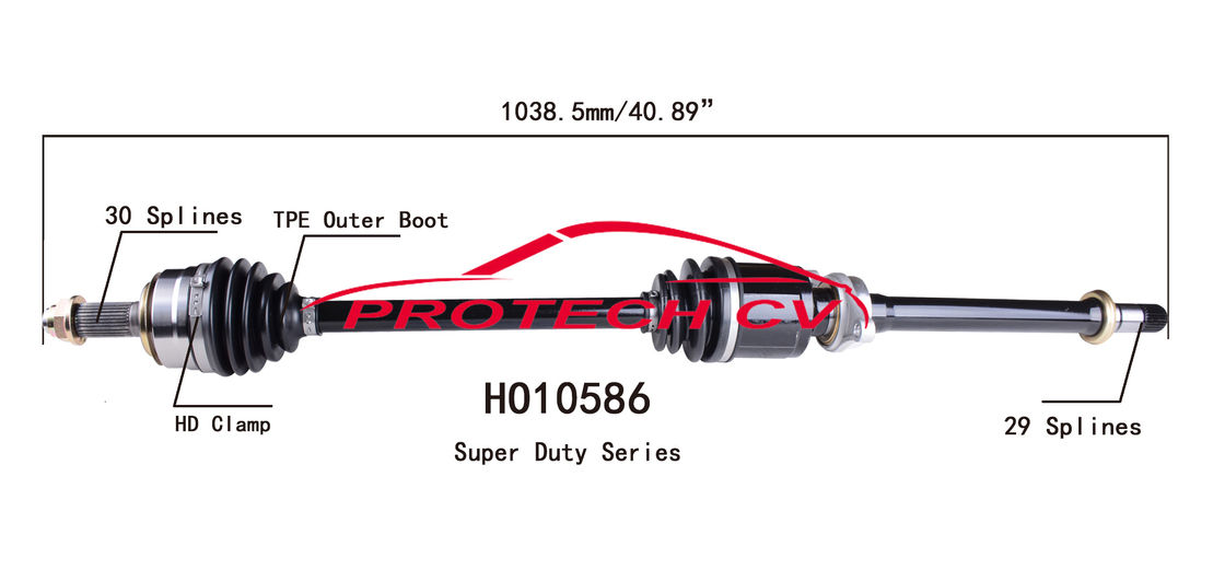 HO10586 CV Axle Assembly Heavy Duty Clamp TPEE Boot  Cold Forging Grinding Process Technology EXTREME Weather Unit