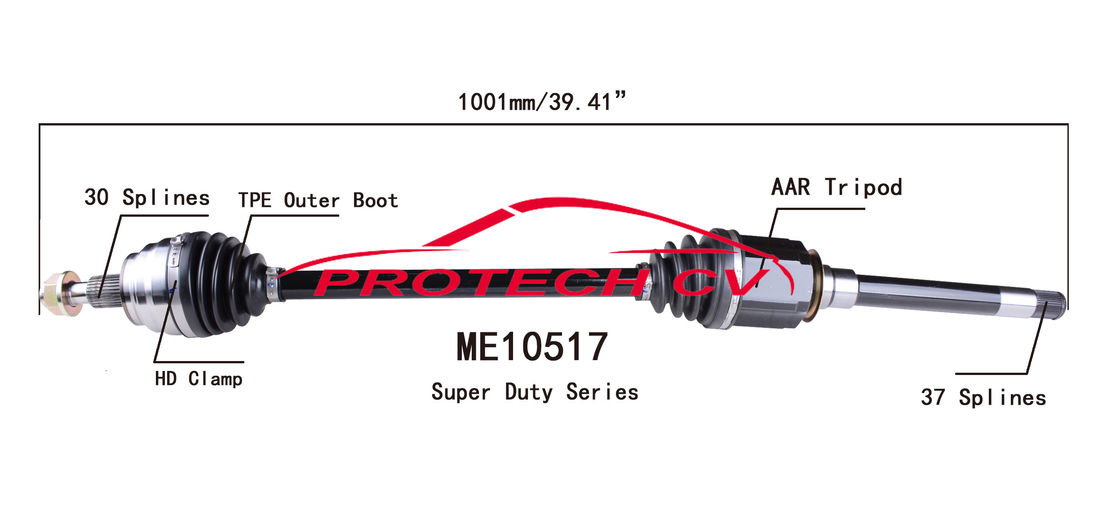 ME10517 CV Axle Assembly Heavy Duty Clamp TPEE Boot  Cold Forging Grinding Process Technology EXTREME Weather Unit