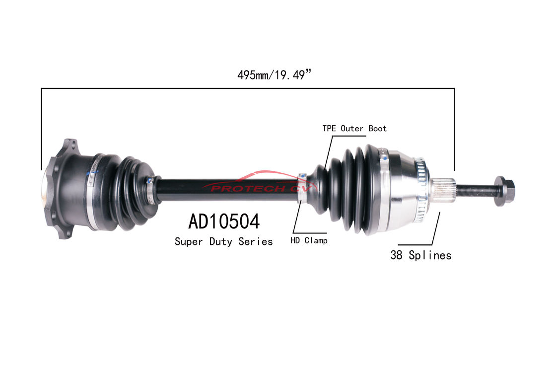 AD10504 CV Axle Assembly Heavy Duty Clamp TPEE Boot  Cold Forging Grinding Process Technology EXTREME Weather Unit