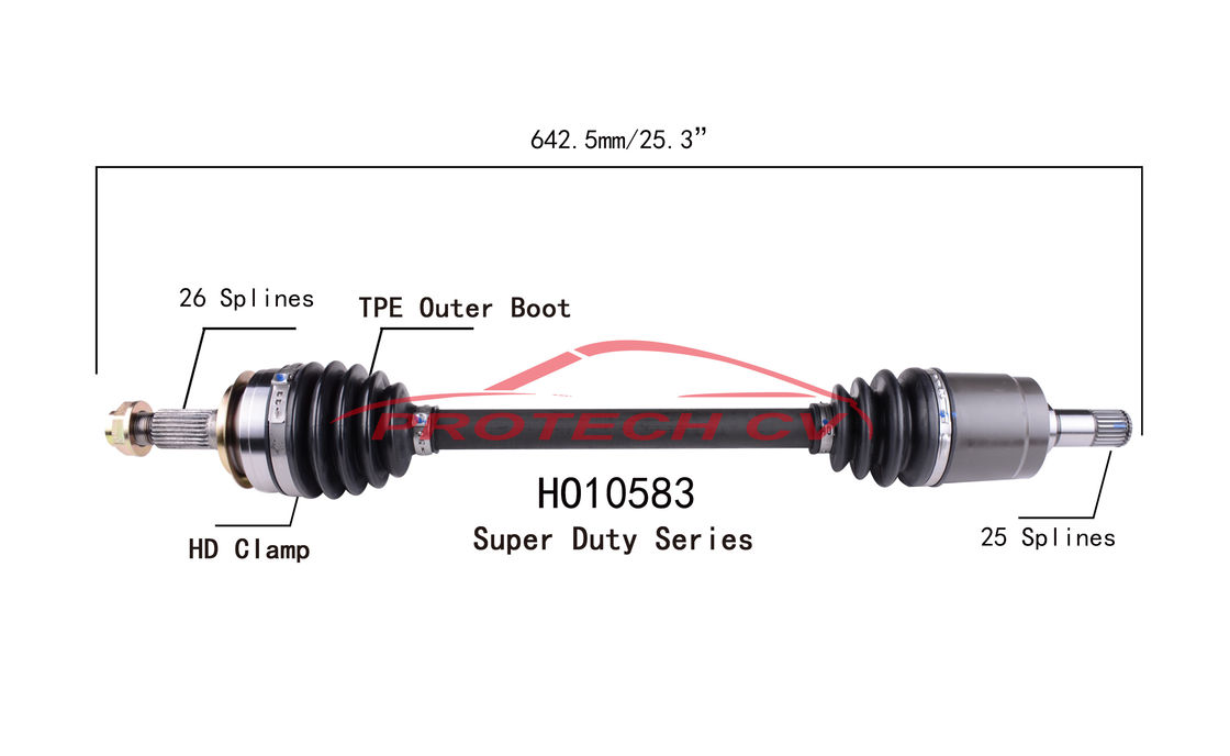 Ho10583 CV Axle Assembly Heavy Duty Clamp TPEE Boot  Extreme Weather Unit
