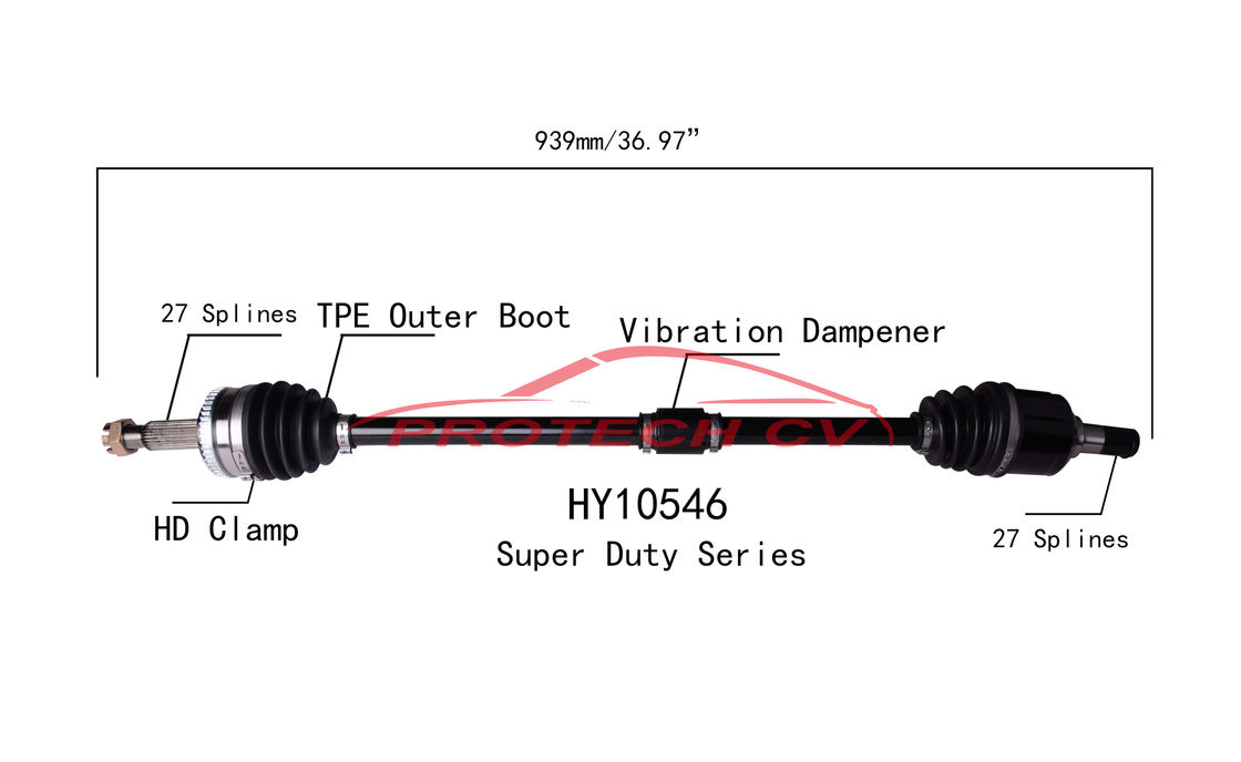 L4 Right Front Axle Shaft HY10546 2.0L Cv Joints For Hyundai Elantra TPEE Boot