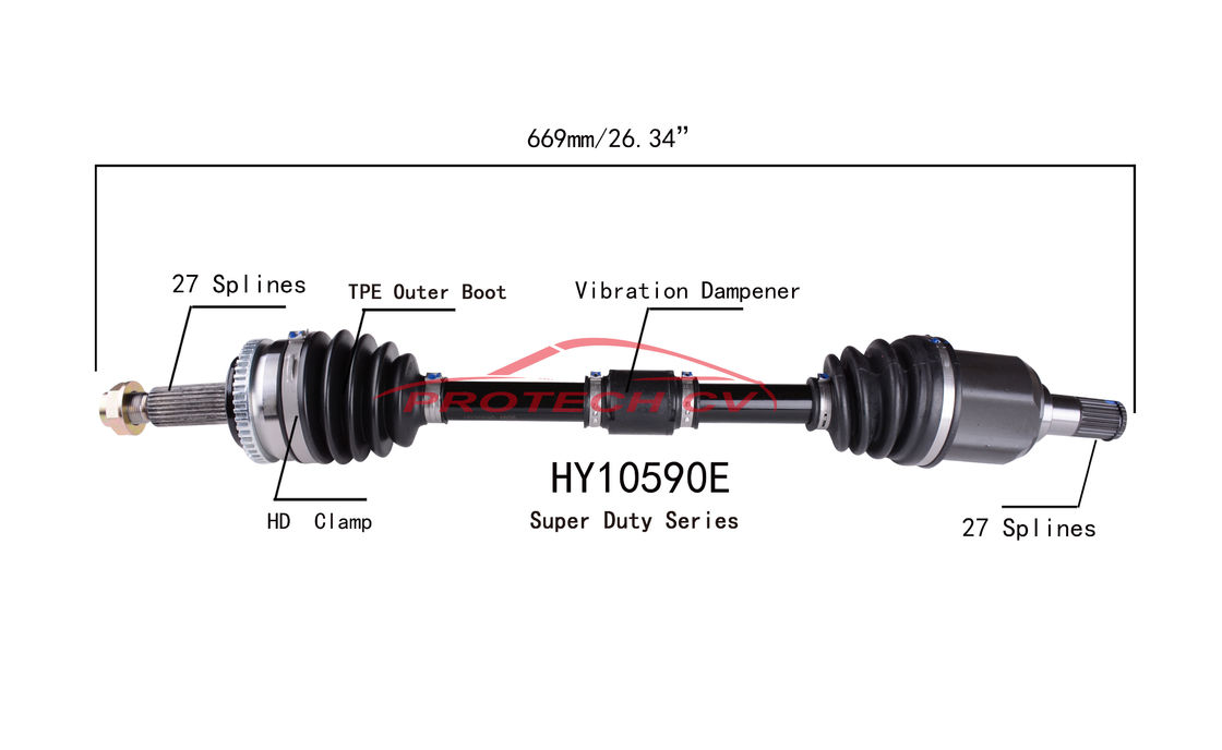 20CrMnTi Steel CV Axle Assembly TPEE Boot Heavy Duty Clamp EXTREME Weather Unit