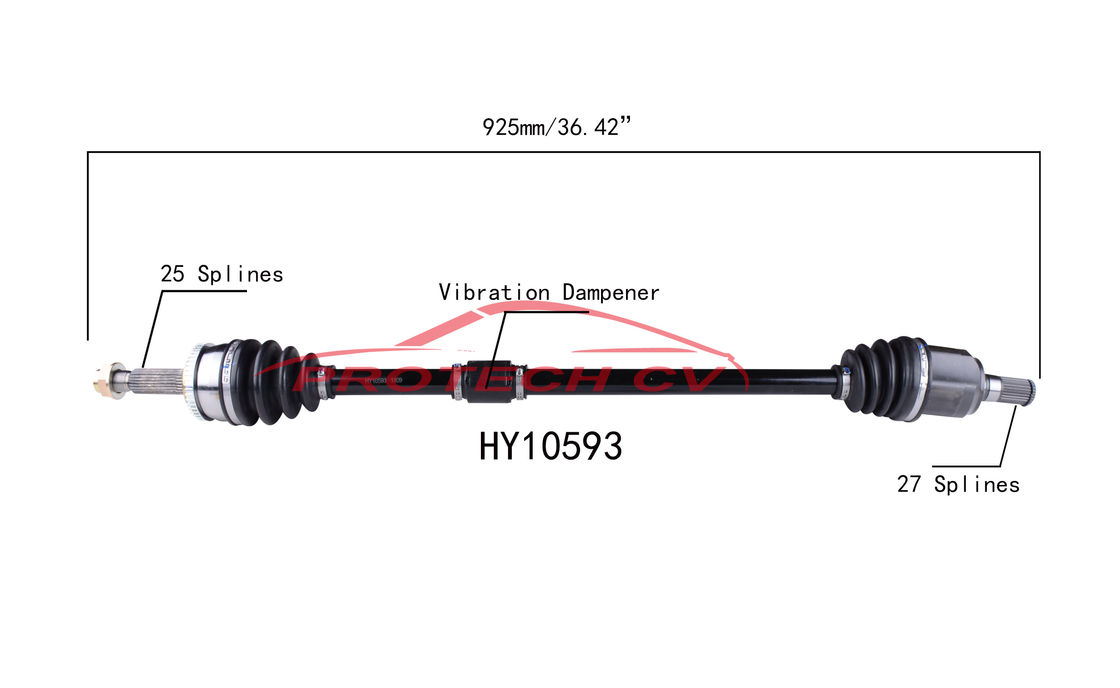 HY10593 CV Axle Assembly Heavy Duty Clamp TPEE Boot  Cold Forging Grinding Process Technology EXTREME Weather Unit