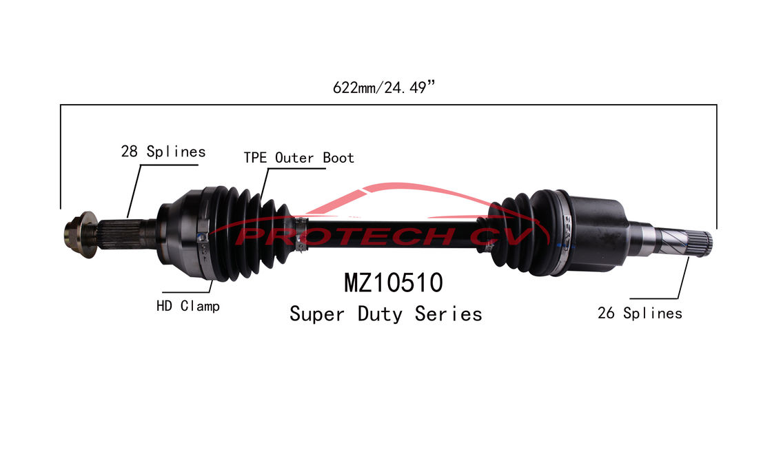 MZ10510 Cv Axle Shaft Assembly Mazda Front Left Cold Forging Grinding Process