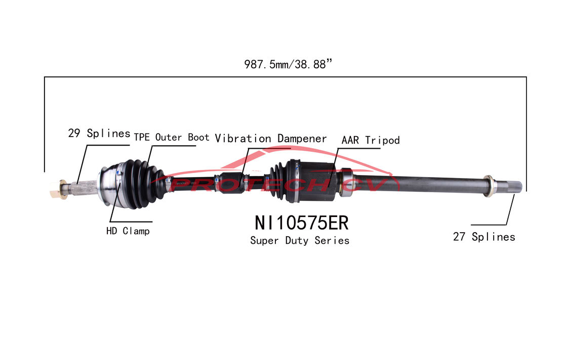 2014-2019 Nissan Rogue CV Axle Joint CV Axle Assembly Heavy Duty Clamp TPEE Boot