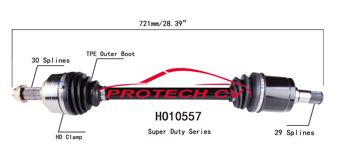 Odyssey Front Drive Axle Assembly 20crmnti Steel HO10557 Heavy Duty Clamp Tpee Boot