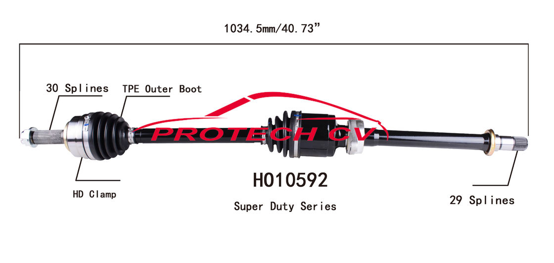 HO10592 Front Drive Axle Assembly Honda Pilot Shaft Cv Joint TPEE Boot