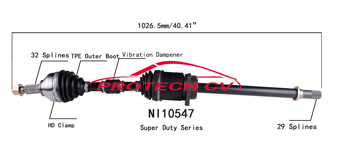 NI10547 Nissan Front Drive Shaft Cv Joint Cold Forging Grinding Process