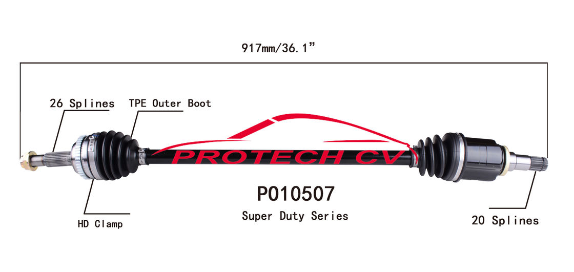 PO10507 Front Drive Axle Assembly TPEE Boot Pontiac CV Axle Assembly