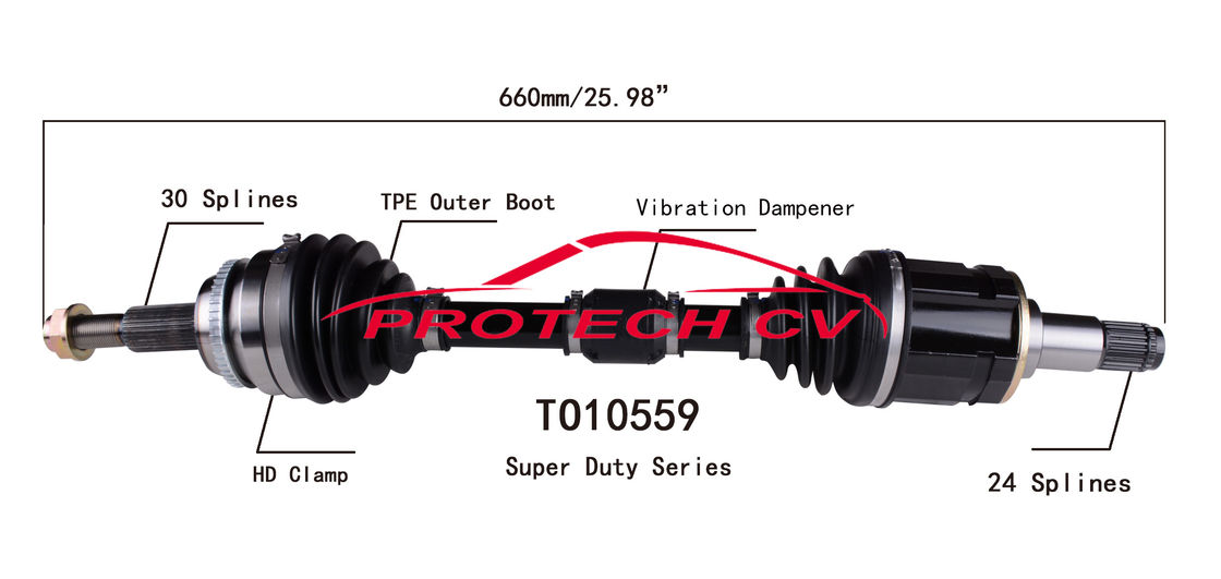 TO10559 CV Axle Assembly Heavy Duty Clamp TPEE Boot  Cold Forging Grinding Process Technology EXTREME Weather Unit