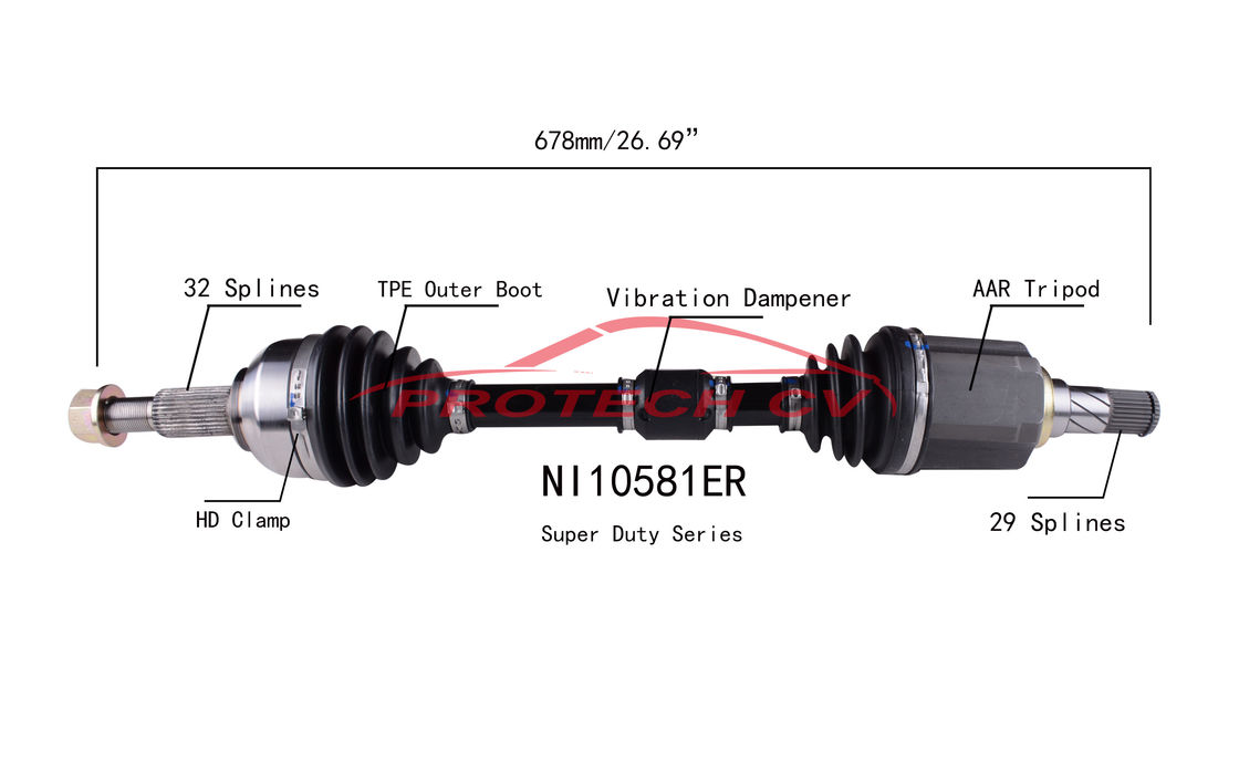 NI10581ER Front Drive Axle Assembly Murano Cv Complete Assembly