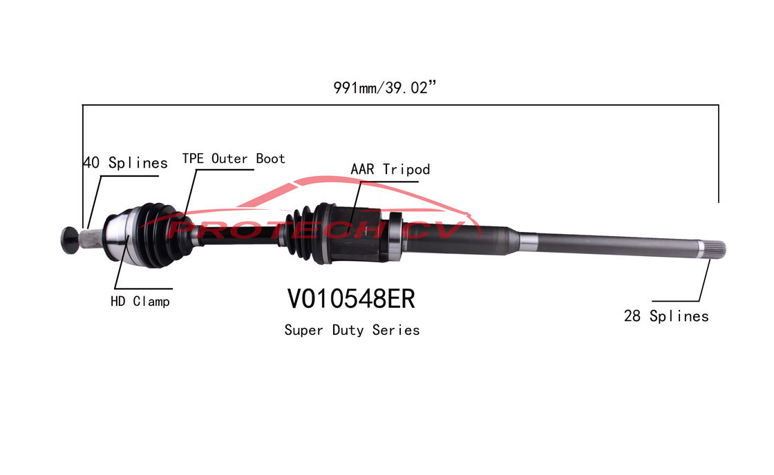 VO10548ER Volvo S60 Front Axle Shaft Replacement Cold Forging Grinding