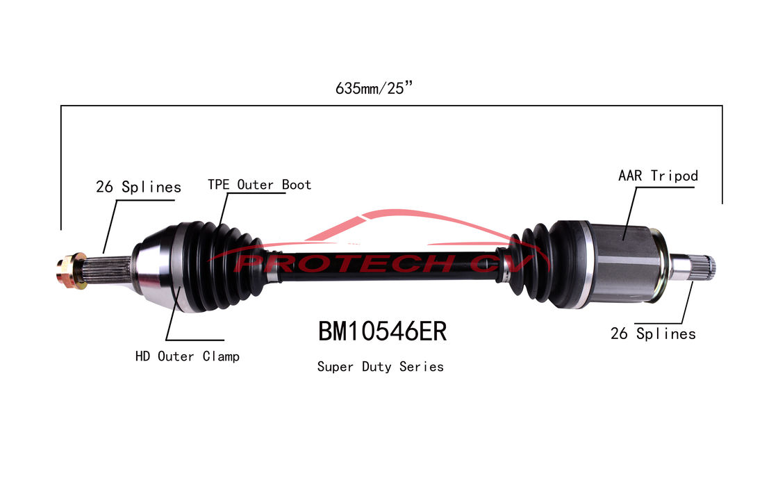 BM10546ER Axle Shaft Assembly TPEE Boot 2011-2016 Mini Right Front Axle Shaft