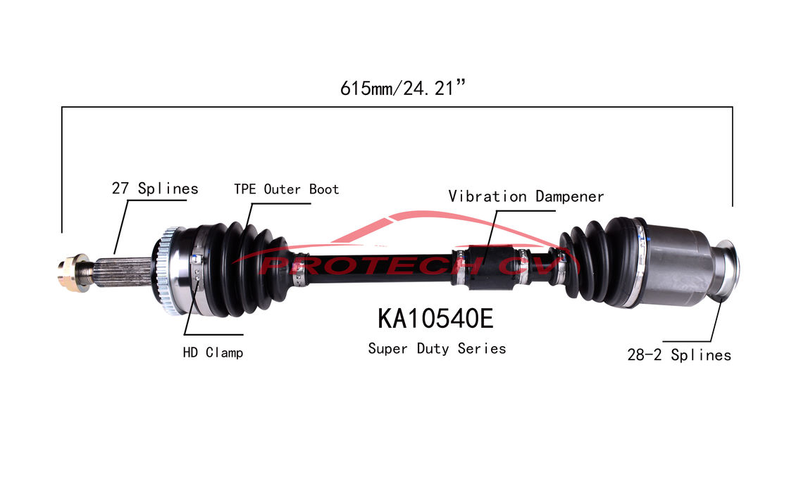 KA10540E CV Axle Assembly Heavy Duty Clamp TPEE Boot  Cold Forging Grinding Process Technology EXTREME Weather Unit