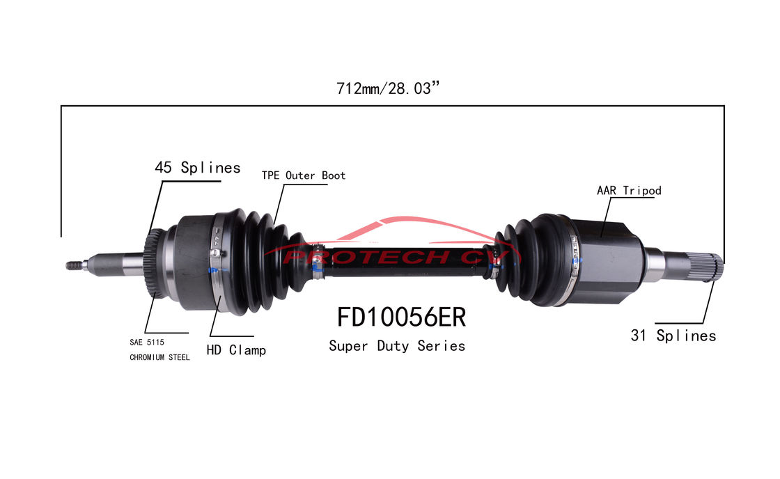 Ford 6210cc SVT Raptor Cv Boot Assembly Front Left Drive Shaft Assembly