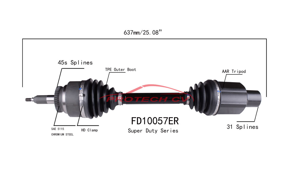 FD10057ER CV Drive Shaft 2010-2014 Ford TPEE Boot Cv Joint Driveshaft