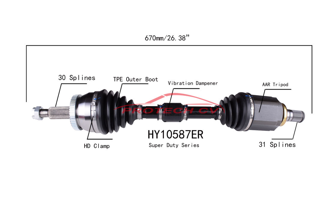 HY10587ER CV Drive Shaft 2007-2012 Hyundai Veracruz Axle Assembly