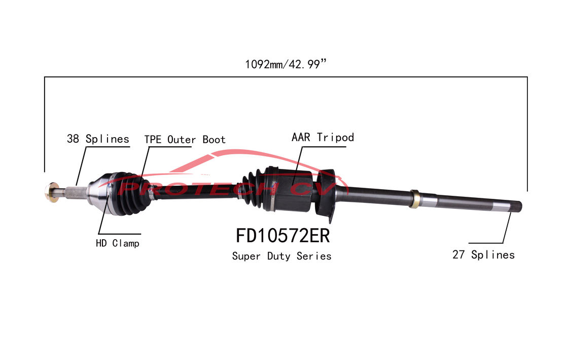 3.5L V6 CV Shaft Assembly 2011-2014 Ford Explorer Drive Shaft TPEE Boot