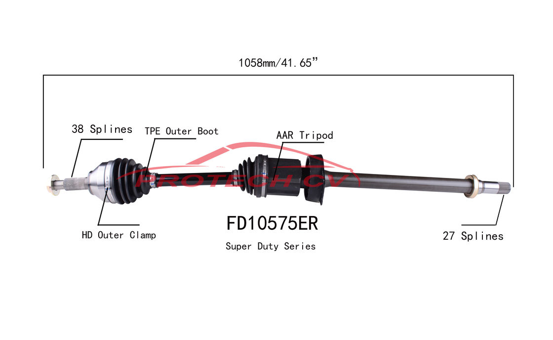 FWD 2009-2014 Ford CV Axle Shaft Assembly FD10575ER Cv Axle Right Side