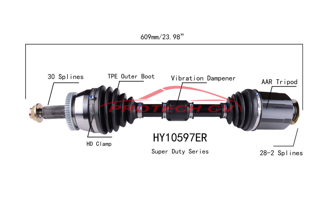 3.3L 3342cc Front Axle Assembly Replacement Santa Fe Right Front Axle Assembly