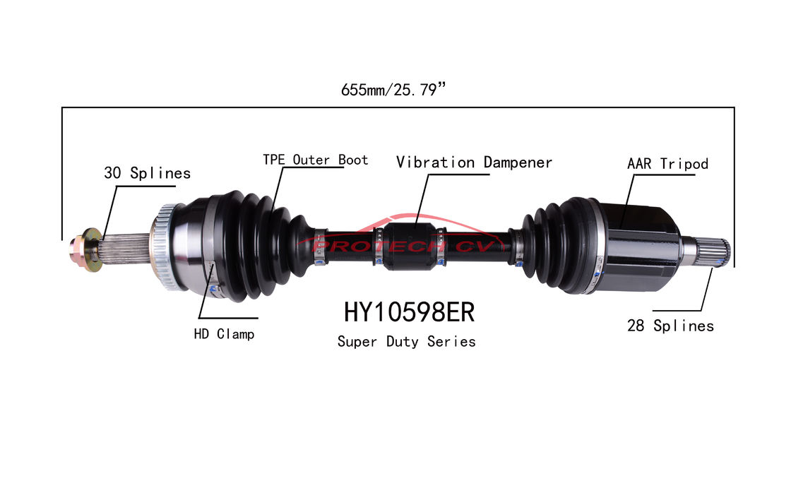 Hyundai Azera CV Axle Shaft Assembly Cv Axle Left And Right Cold Forging Grinding