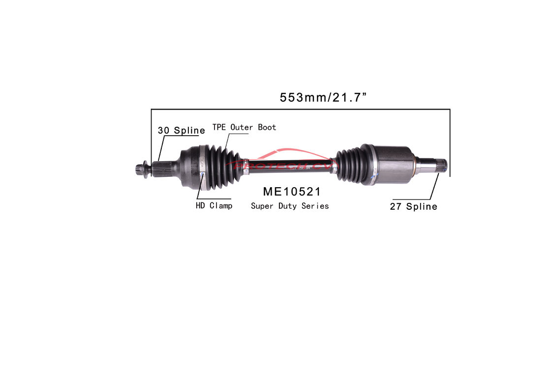 ME10521 CV  CV Axle Assembly Heavy Duty Clamp TPEE Boot  Cold Forging Grinding Process Technology EXTREME Weather Unit