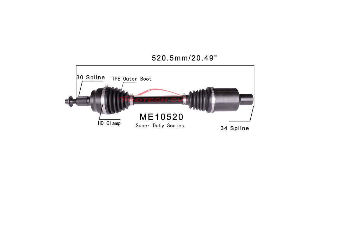 ME10520 CV  CV Axle Assembly Heavy Duty Clamp TPEE Boot  Cold Forging Grinding Process Technology EXTREME Weather Unit